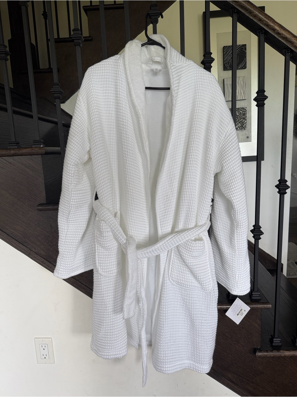 Hotel Collection White Waffle Robe - Picture 4 of 11